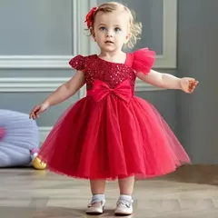 Vestidos de lantejoulas princesa feminina, vestido de batismo, festa de casamento infantil, Natal, vestido novo de luxo, 2022 - comprar online