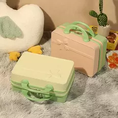 Mini saco cosmético portátil, caixa de armazenamento leve, bagagem de rolamento Mini caso do curso, cor doce, presente do curso, 14";;VERDADEIRO;;"Bloqueio de 14 polegadas sem senha,Vermelho grande