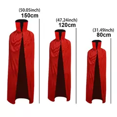 Halloween feminino masculino roupas cosplay traje adulto crianças gola capa preto vermelho reversível boné vampiro capa festa de halloween - Wolf Magazine
