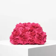 Elegante Rose Clutch Bag para mulheres, Wedding Party Dinner Bag, Clip Bag, presente perfeito para mulheres, padrão aleatório na internet