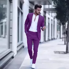 Ternos casuais masculinos de negócios para casamento, smoking masculino, terno de negócio justo, lapela de pico, Terno, traje masculino, 2 peças - comprar online