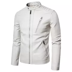 Jaqueta masculina de couro PU falso, casacos masculinos, outwear branco, outono, 5XL, 2022 na internet