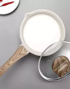 Frigideira Antiaderente Conjunto com Cabo De Madeira, Pedra Maifan, Panela De Sopa De Cozinha, Panelas De Leite, Utensílios De Cozinha - loja online
