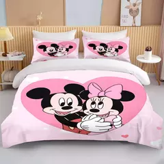 Imagem do Disney-Minnie Mouse Impresso Conjunto de Cama para Crianças e Adultos, Capa de Edredão, Consolador, Fronha, Rosa, Rei, Amor, Desenhos Animados, Meninos, Meninas, Adultos, Presente