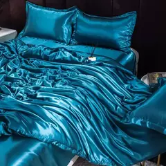 Mulberry Silk Bedding Set, capa de edredão, lençol, fronha, lençol de cetim luxo, cor sólida, rei, rainha, completo, Twin Size na internet
