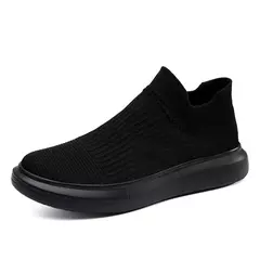 Sapatilha respirável casual masculina, sapatos de deslizamento ultraleves, boca de meia malha, sapatos esportivos para corrida, primavera - comprar online