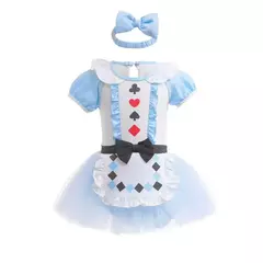 Baby Romper TUTU Vestido Com Headband Infantil Baby Princess Girl Roupas Tamanho 3-18M Cute Design Baby Dress Party Trajes - comprar online