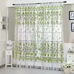 Imagem do Peony Tule Cortinas para Porta e Janela da Cozinha, Jacquard Sheer Voile, Cortinas de Fios, Sala e Quarto, 100x200cm, Y, 1PC