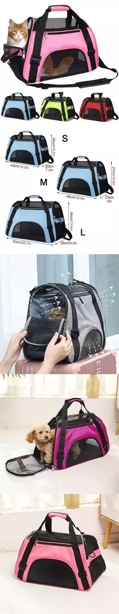 Gato cão portador de viagem para animais de estimação de lado macio malha respirável pequeno cão gato ao ar livre tenda transportadora saída animais de estimação bolsa