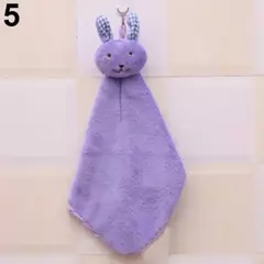 Toalha de banho de coelho dos desenhos animados para crianças, velo macio, pelúcia coral, limpeza de banho suspensa, toalha de mão do berçário - comprar online