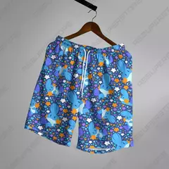 Calção de bolso casual masculino com cordão, desenho animado animal engraçado, streetwear respirável, calça praia, moda verão - loja online