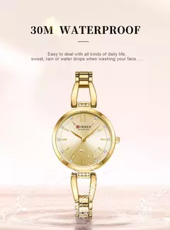 Curren-relógio de pulso feminino 9092, luxo, elegante, pulseira de aço inoxidável, pulseira, feminino, moda, para meninas - comprar online