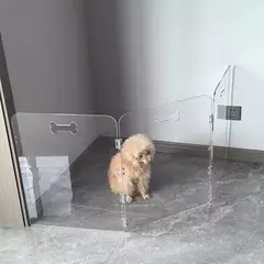 Cercadinho acrílico para cães, cercadinho transparente dobrável para casa, portão interno com alças, cerca independente para portas, caneta para cães - Wolf Magazine
