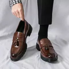 Mocassins macios masculinos, sapatos de couro borla, sapatilha de condução, marca de luxo, plus size, 46, alta qualidade, moda - loja online