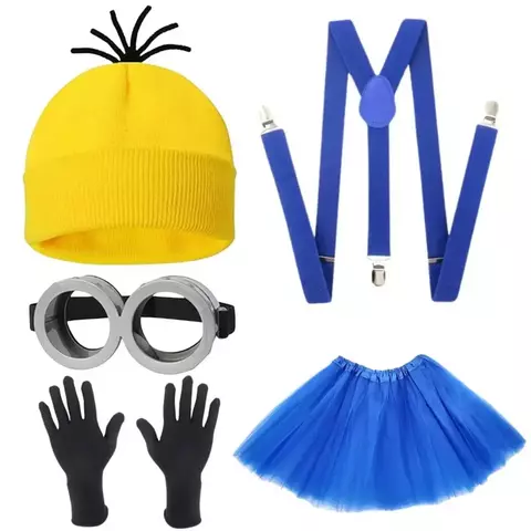 Miniso cosplay fantasia traje disfarce para adultos crianças gorro amarelo luvas elásticas steampunk óculos festa de halloween traje