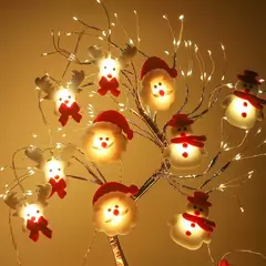Snowman LED Garland String Light, Feliz Natal Decorações para Casa, Xmas Tree Ornament, Presentes de Ano Novo, 2024