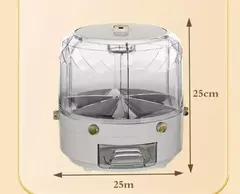 Imagem do Cozinha Caixa De Armazenamento Com 360 Graus De Rotação, Distribuidor De Arroz, Selado, Cereal Seco, Balde De Grão, À Prova De Umidade, Recipiente De Alimento
