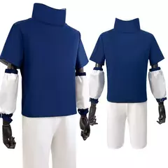 HOLOUN Anime Uchiha Sasuke Cosplay haut bleu curto blanc Cos Convention adulto Versão unissex Halloween cadeau de Noël