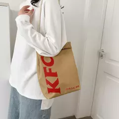 Mochila escolar Kfc com cordão, estilo kawai, personalizado, casual, presente de aniversário, para estudante, atacado na internet