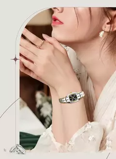 OLEVS-Relógio de aço inoxidável impermeável para mulheres, relógios luxuosos de ouro para senhoras, moda criativa, relógio de pulso elegante - loja online