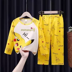 Pijamas Pokémon unissex para crianças, roupas da moda para meninos e meninas, crianças e meninas na internet