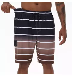 Calção de banho masculino, calção de natação, secagem rápida, calção de praia com bolsos com zíper, forro de malha - Wolf Magazine