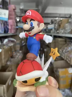 Bandai 12cm jogo super mario brinquedos mario run gk figuras mario bros figuras de ação cena mario pvc figuras estrelas modelo na internet