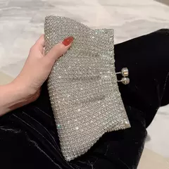 Embreagem de luxo Rhinestone noite para mulheres, bolsa da senhora, design brilhante, banquete de festa, vestido de casamento, bolsa portátil, lua, vestido, Z534 - comprar online