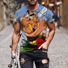T-shirt Anime 3D Asterix e Obelix para homens e mulheres, Tops de manga curta, T-shirt, Cartoon Streetwear, Roupa infantil, moda - comprar online