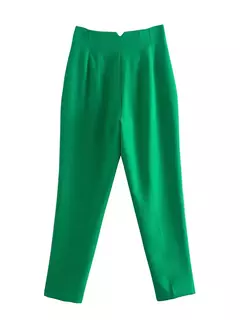 Willshela-Calça reta de cintura alta feminina, calça de zíper frontal, comprimento total, moda feminina chique, vintage - loja online