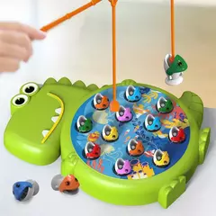 Brinquedos de pesca magnéticos simples para crianças, jogo de dinossauro, bebê Montessori, rotação, presente educacional, crianças, brincar