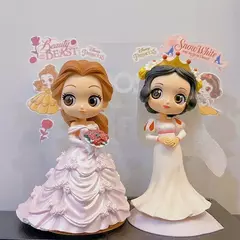 Bandai anime disney princesa elsa ariel alice neve branca q posket presentes de natal ou coleção genuína figura de ação modelo brinquedos