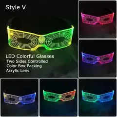 Acrílico led luminoso óculos de festa brilho neon light up visor óculos dj bar festa eyewear para o dia das bruxas natal - Wolf Magazine