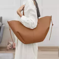 Bolsa de ombro elegante de grande capacidade para mulheres, Bolsa de lazer de couro PU - comprar online