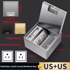 Soquete de piso oculto de aço inoxidável 304 ultrafino - à prova d'água e incorporado para superfícies planas Soquete UE 130 mm x 130 mm na internet