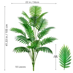 Palmeira artificial para decoração de jardim doméstico, planta falsa, plástico verde, ramos de folhas de palmeira, decoração tropical, 68-125cm, 50,2 pol na internet
