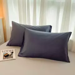 Conjunto de cama de tecido com escova de cor sólida, 2 lados, 4 peças, capa de edredom, fronha, lençol, colcha, único, queen, king size