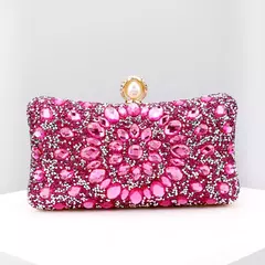 Sacos de noite completos dos diamantes, flor acrílica, embreagem dos strass, pérola do metal, baile luxuoso, bolsas do jantar do casamento - comprar online