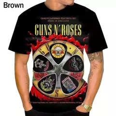 Imagem do Homens e mulheres em 3D impresso T-shirts, Guns N Roses, Rock Band, Skull Streetwear, personalizado mais camisa, verão, novo