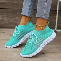 Tênis casual feminino, confortável e respirável, sapato de plataforma versátil com cordões, moda verão, 2024 - Wolf Magazine