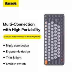 Baseus-teclado bluetooth k01a, sem fio, para macbook, ipad, pc, tablet, laptop, mini, fino, sistema duplo, 2.4g, silencioso - Wolf Magazine