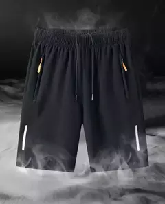 Calções esportivos de seda gelo masculino, corrida, ginásio, secagem rápida, respirável, praia, calça curta, fitness, jogging, legal, roupas esportivas casuais, verão - loja online