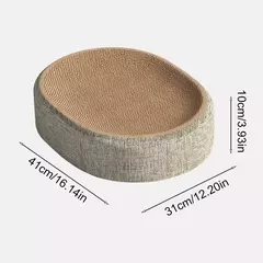 Almofada oval para arranhões de gatos, tigela, cama multifuncional, sisal, rascador de gatos, tecido, resistente ao desgaste, placa para arranhar gatos - Wolf Magazine