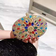 Embreagem de cristal diamante para mulheres, bolsa de noite, bolsa luxuosa para casamento, carteira feminina, brilhante, festa - loja online