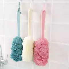 Escova traseira do punho longo para adultos, purificadores do corpo, escova do corpo do chuveiro, esponjas macias da malha, escovas do chuveiro do banho, acessórios do banho na internet