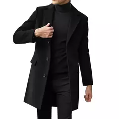 Casaco de lã de manga comprida masculino, peito único, quebra-vento britânico, tendência da moda, terno novo, outono e inverno, 2023 na internet