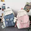 Mochila de nylon impermeável multifuncional, mochila escolar para meninos e meninas, grande capacidade, saco de livro
