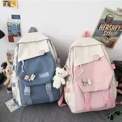 Mochila de nylon impermeável multifuncional, mochila escolar para meninos e meninas, grande capacidade, saco de livro