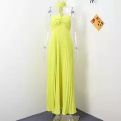 Vestido longo plissado sem alças feminino, Elegante, Sem alças, Fita, Plissado, Sexy, Sem mangas, Sem encosto, Lady, Festa à noite, Novo, Verão, 2022 na internet