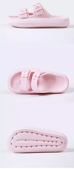 Imagem do Moda fivela de plataforma grossa chinelos mulher em casa sola macia eva nuvem slides sandálias verão 2023 não deslizamento praia flip flops